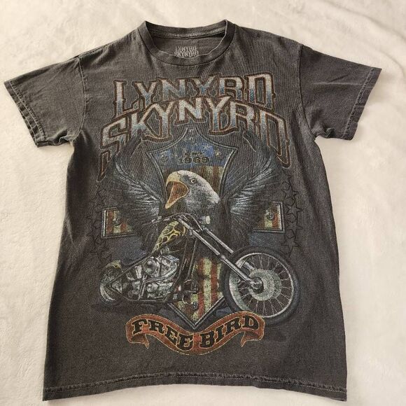 Lynyrd Skynyrd Free Bird Gray Tshirt with Graphics Size X Small - Picture 1 of 6